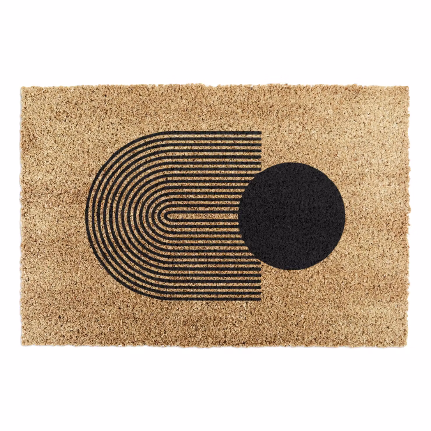Artsy Mats Abstract Sphere Design Grey Coir Doormat, W: 60 cm, D: 40 cm – 4