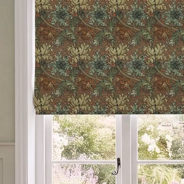 HOUSE Llewelyn-Bowen Morris Major Made To Measure Roman Blind in Spiced Flora Multicolour Floral Blackout Textile