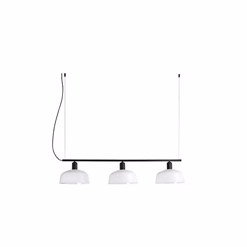 Netlighting Tatawin Medium White Linear Bar Pendant Lamp in Black