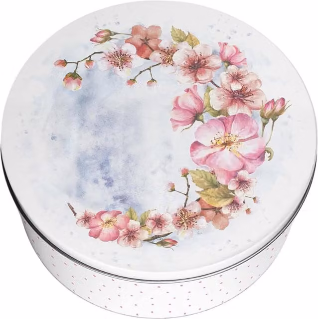 Purely Home Round Cake Tin in Pink Blossoms Multicolour
