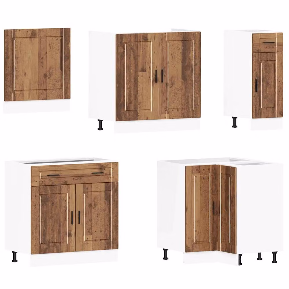 Berkfield Home Porto 11 Piece Kitchen Cabinet Set in Brown Old Wood Engineered Wood – 3