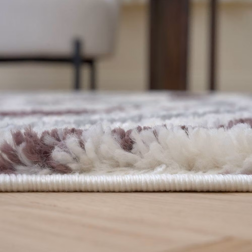 THE RUGS Moodi Abstract Design Shaggy Soft High Pile Living Room Rug in Purple, W: 80 cm, L: 150 cm – 5