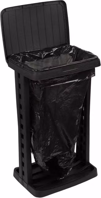 EONLION Black Reusable Garbage Bin with Flip Lid and Odour Filter, W/D/H: 70 x 40 x 30 cm
