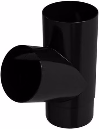 Galeco Industrial Downpipe Branch, 67 Degree, 100mm, Black Matt PVC