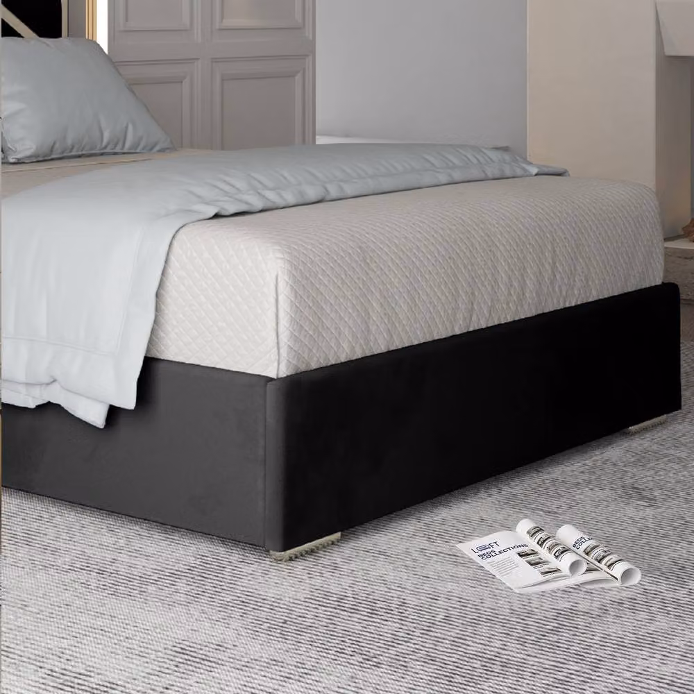 KDMD Rochdale Upholstered Velvet Designer Bed Frame with Metal Accents, Small Double, W/D/H: 128 x 127 x 120 cm – 4