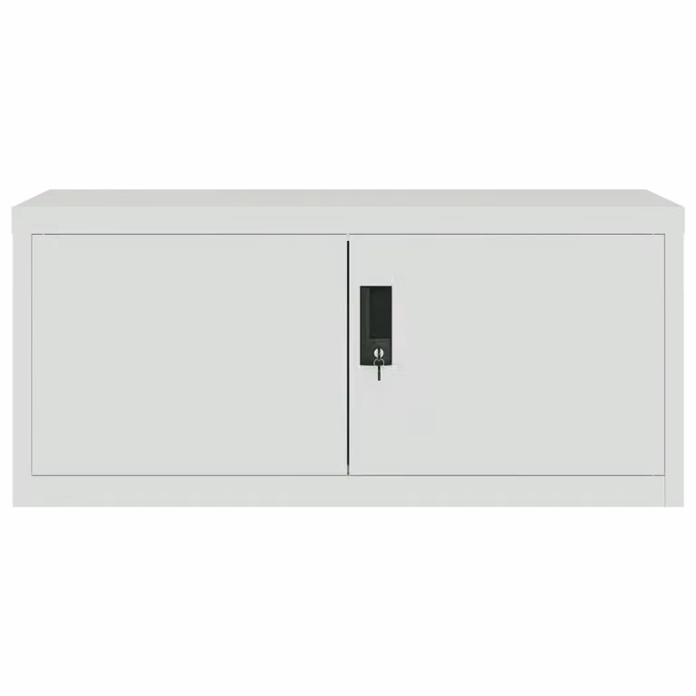 Berkfield Home Metal File Cabinet in Matt Grey, W/D/H: 90 x 40 x 220 cm