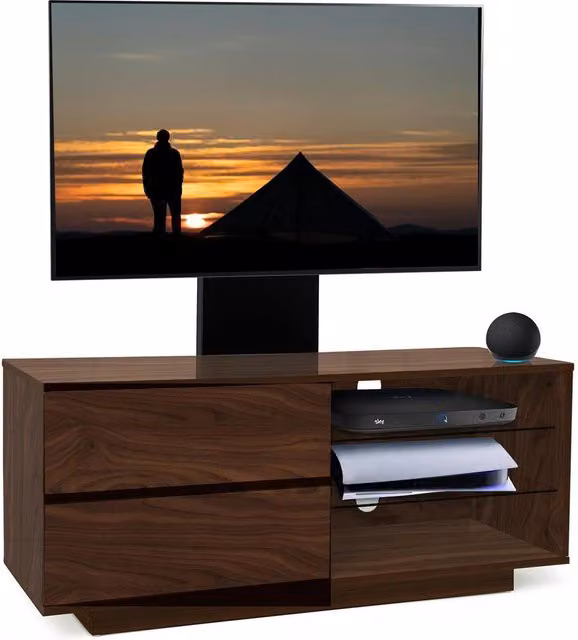 Centurion Supports Gallus TV Cabinet in Walnut with 2 Drawers and 3 Shelves for 32 to 55 inch TVs – 1