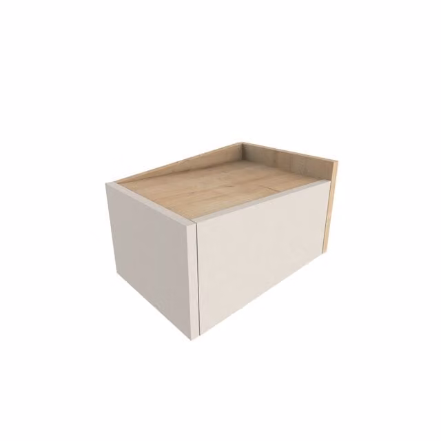 Decortie Diago Right Hand Wall Mounted Bedside Table in Oak and Sandstone