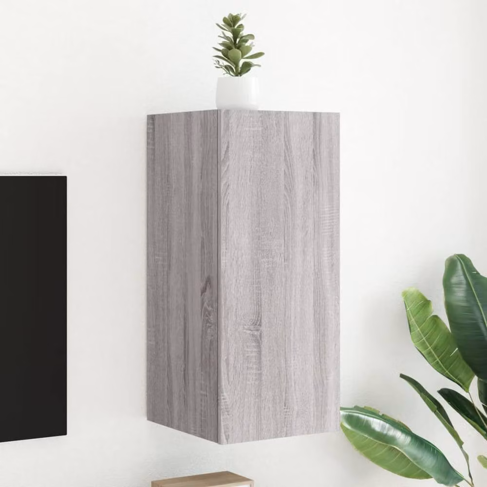 Berkfield Home TV Wall Cabinet with LED Lights in Grey Sonoma, W/D/H: 30.5 x 35 x 70 cm – 2