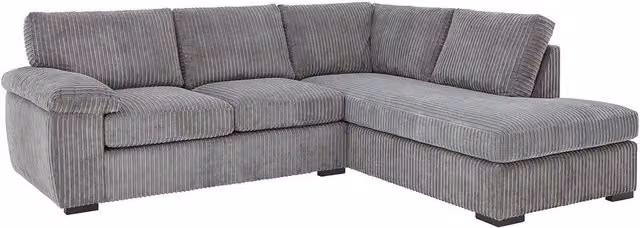 Furniture786ltd Amalfi Full Back Fabric Corner Sofa in Grey and Cream