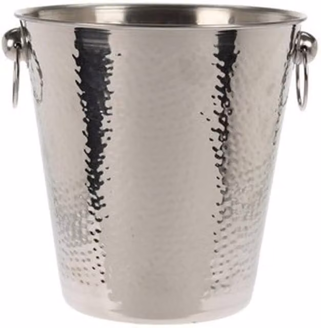NESTLUNE Hammered Stainless Steel Ice Bucket in Silver, W/D/H: 100 x 100 x 100 cm – 1