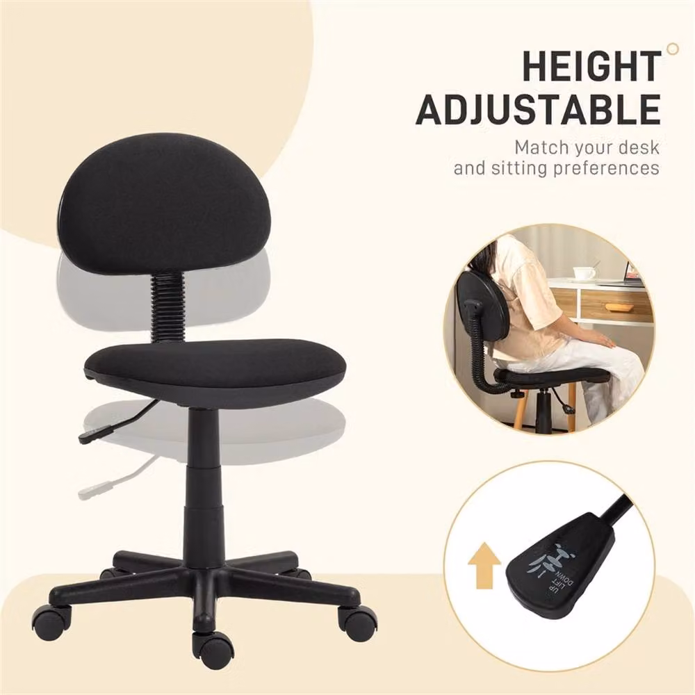 Nordara Black Fabric Task Chair with Headrest and 360 Degree Swivel – 5