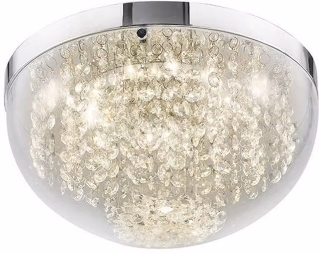 Harper Medium LED Ceiling Light, 12W, 950lm, 4000K, Polished Chrome and Crystal