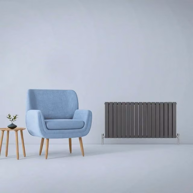 Monstershop Designer Flat Panel Steel Radiator in Anthracite Grey, W: 119 cm, H: 60 cm