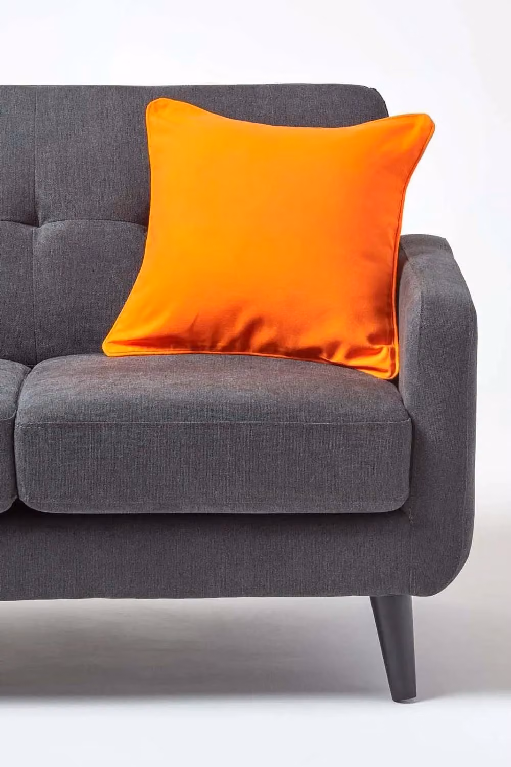 Homescapes Plain Orange Cotton Square Cushion Cover, 45 x 45 cm – 2
