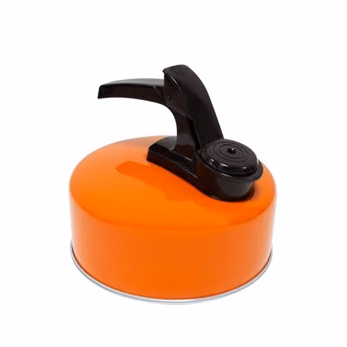 Milestone Camping 1L Whistling Aluminium Camping Kettle in Orange