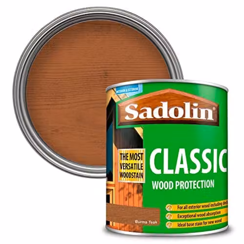 Sadolin Classic Weatherproof Wood Protection in Burma Teak, 1L