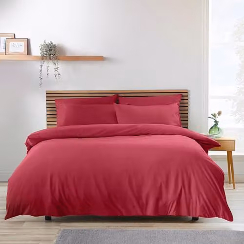 Catherine Lansfield So Soft Non-Iron Microfibre Duvet Cover and Pillowcase Set, Pink, Duvet Cover: 200 x 200 cm, Pillowcases: 50 x 75 cm