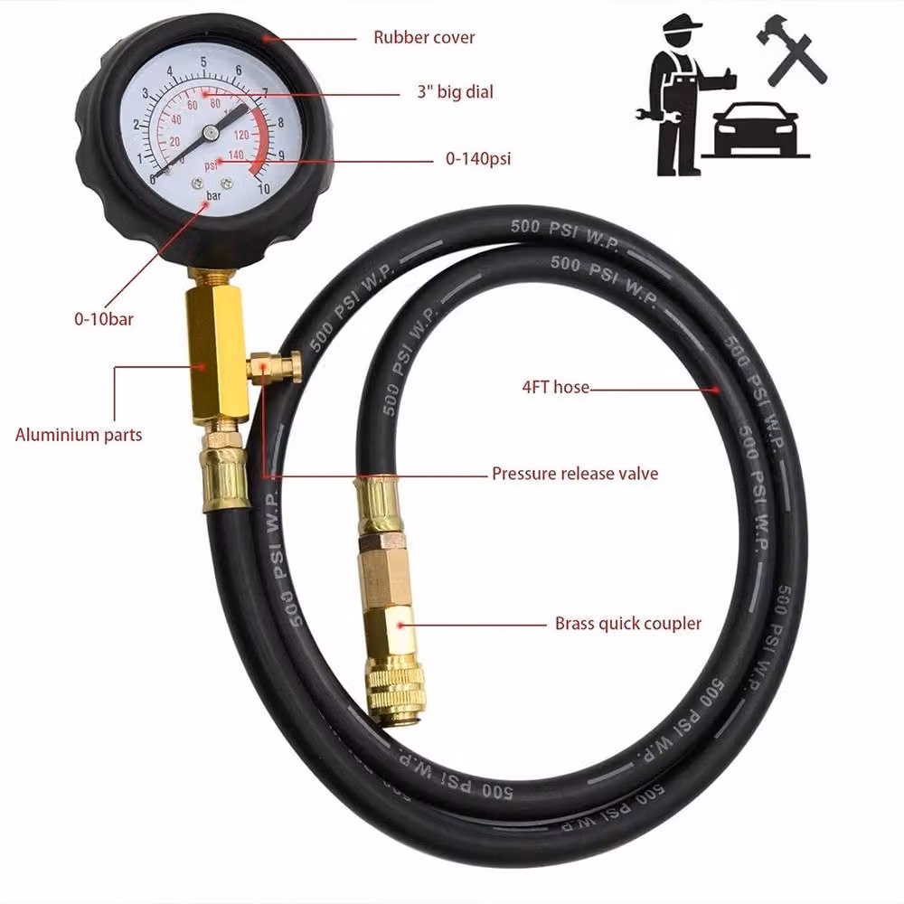 Ventryn Engine Oil Pressure Test Kit in Red – 4