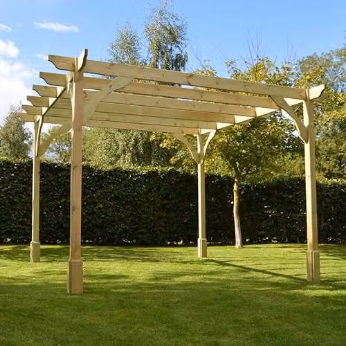 Buttercup Farm Premium Wood Pergola in Green, W: 420 cm, D: 240 cm, H: 270 cm – 2