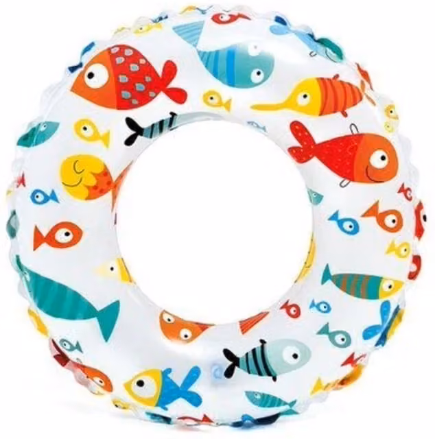 Intex Fish Inflatable Swim Ring Pool Float, Multicolour