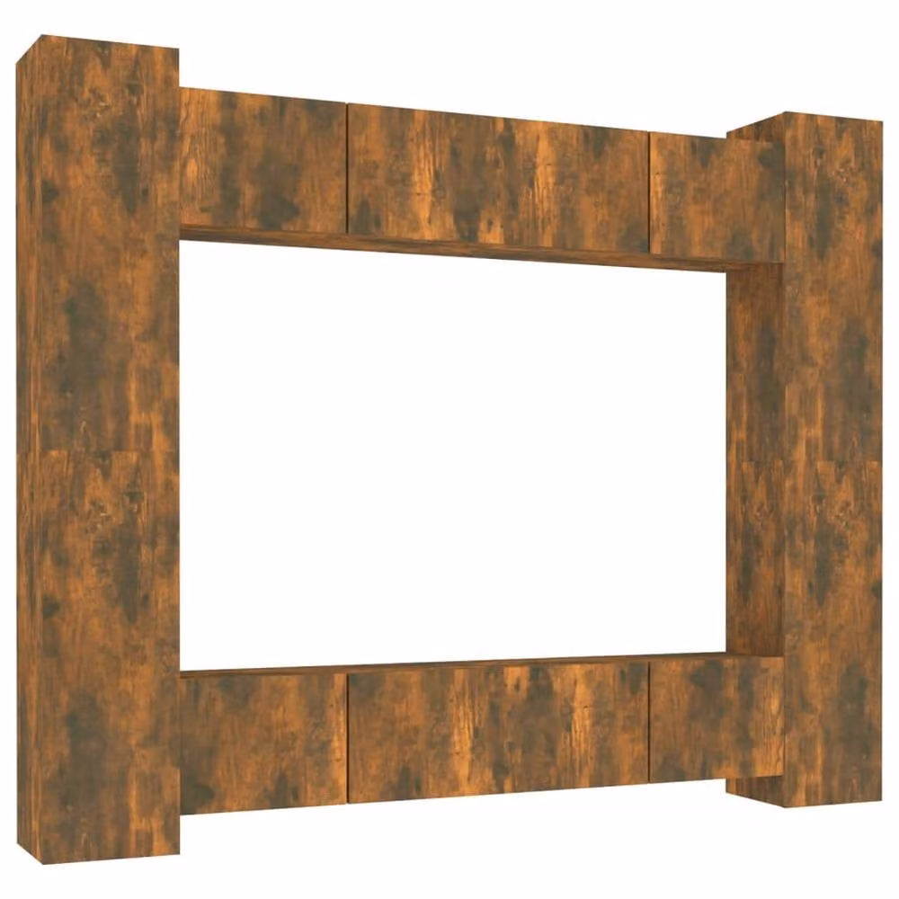 Berkfield Home 8 Piece Smoked Oak TV Cabinet Set in Brown – 2