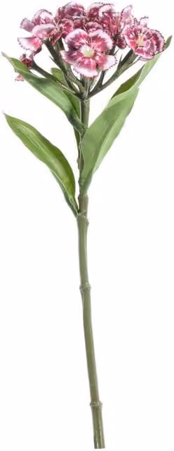 KDMD Pink Plum Dianthus Artificial Flowers on a Short Stem, 2 Pack, Height: 32 cm