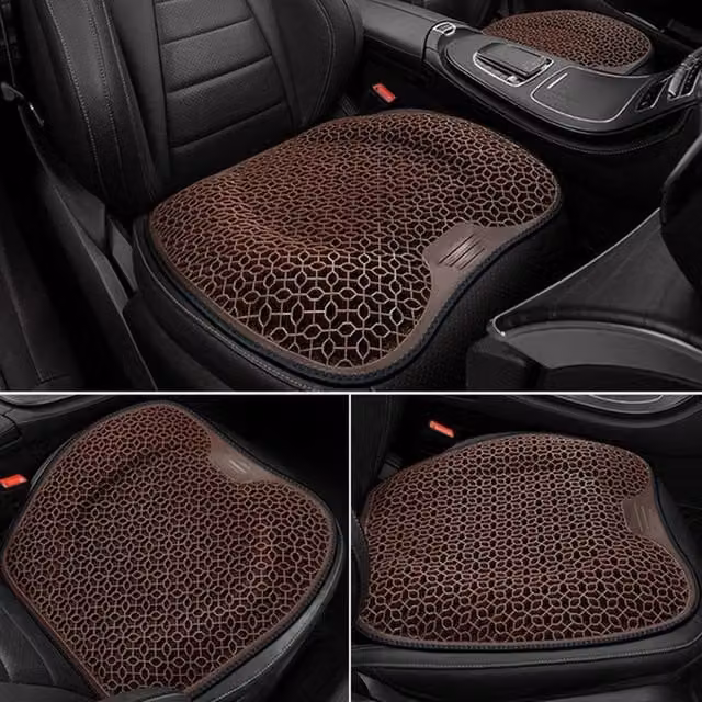 Quipulse Brown Breathable Gel Honeycomb Cooling Seat Cushion