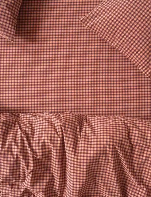 Piglet In Bed Washed Cotton Gingham Fitted Sheet, Pink Mix, W/D/H: 140 x 200 x 40 cm
