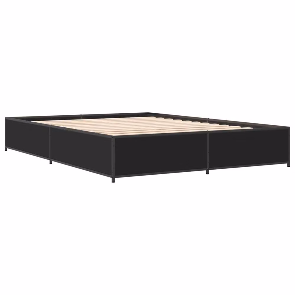 Berkfield Home Small Double Bed Frame in Black, W/D/H: 120 x 190 cm – 3
