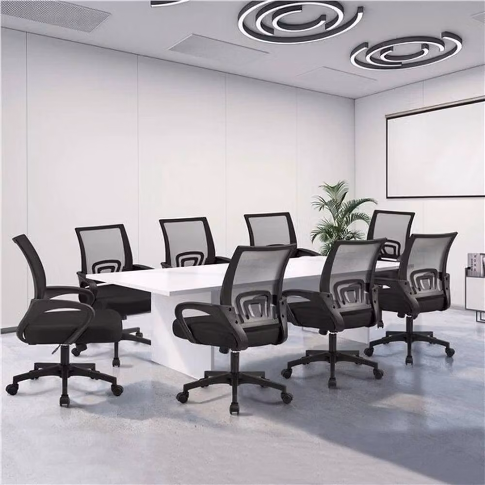 FLAVORA Black Fabric Task Chair for Home Office with Armrests – 4