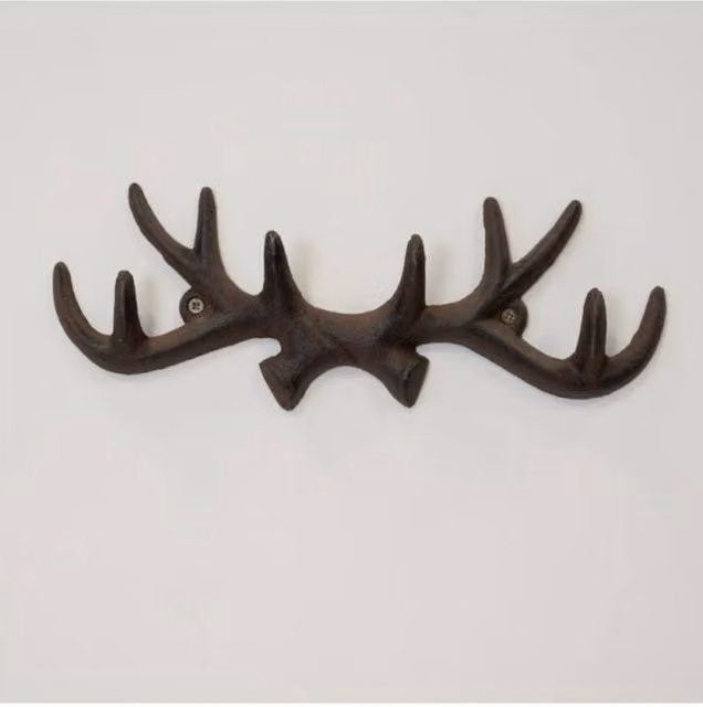 KDMD Cast Iron Antler Coat Hook in Brown