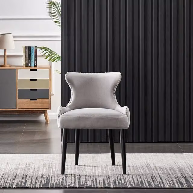Life Interiors Oxford LUX Velvet Dining Chairs, Set of 4, Grey