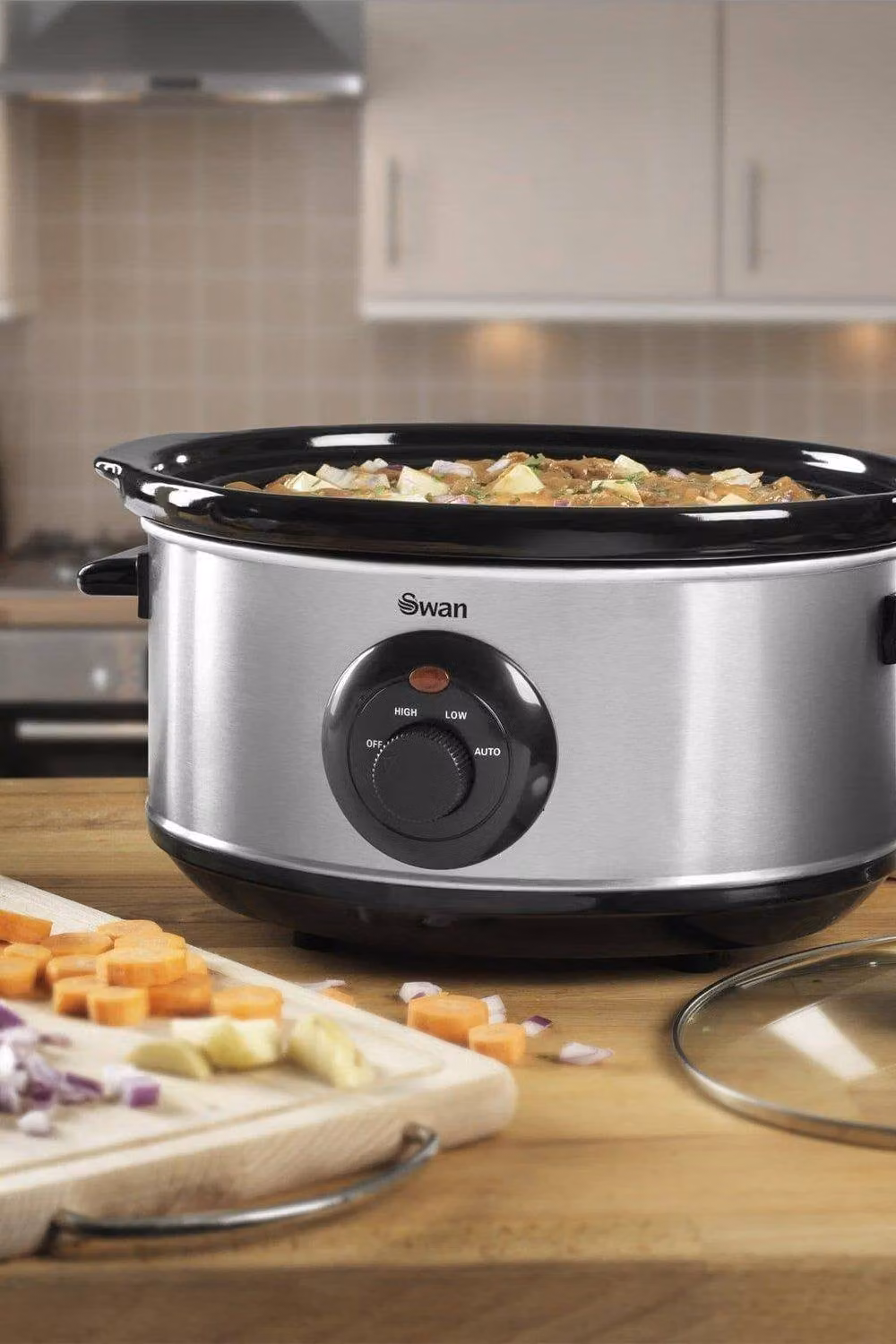 Swan 3.5 Litre Stainless Steel Slow Cooker with Keep Warm Function, 200W, Silver – 7