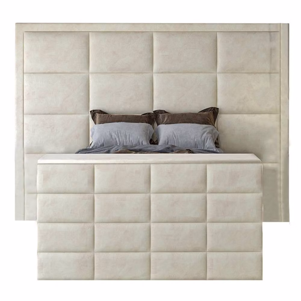 KDMD Copenhagen Upholstered Modern Television Bed Frame in Beige, Size: 180 x 200 cm – 4