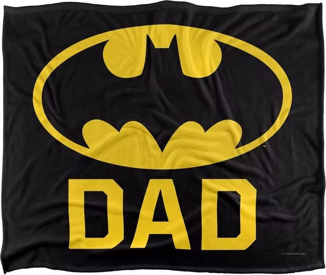 DC Comics Batman Bat Dad Blanket in White, W: 152 cm, D: 127 cm – 1