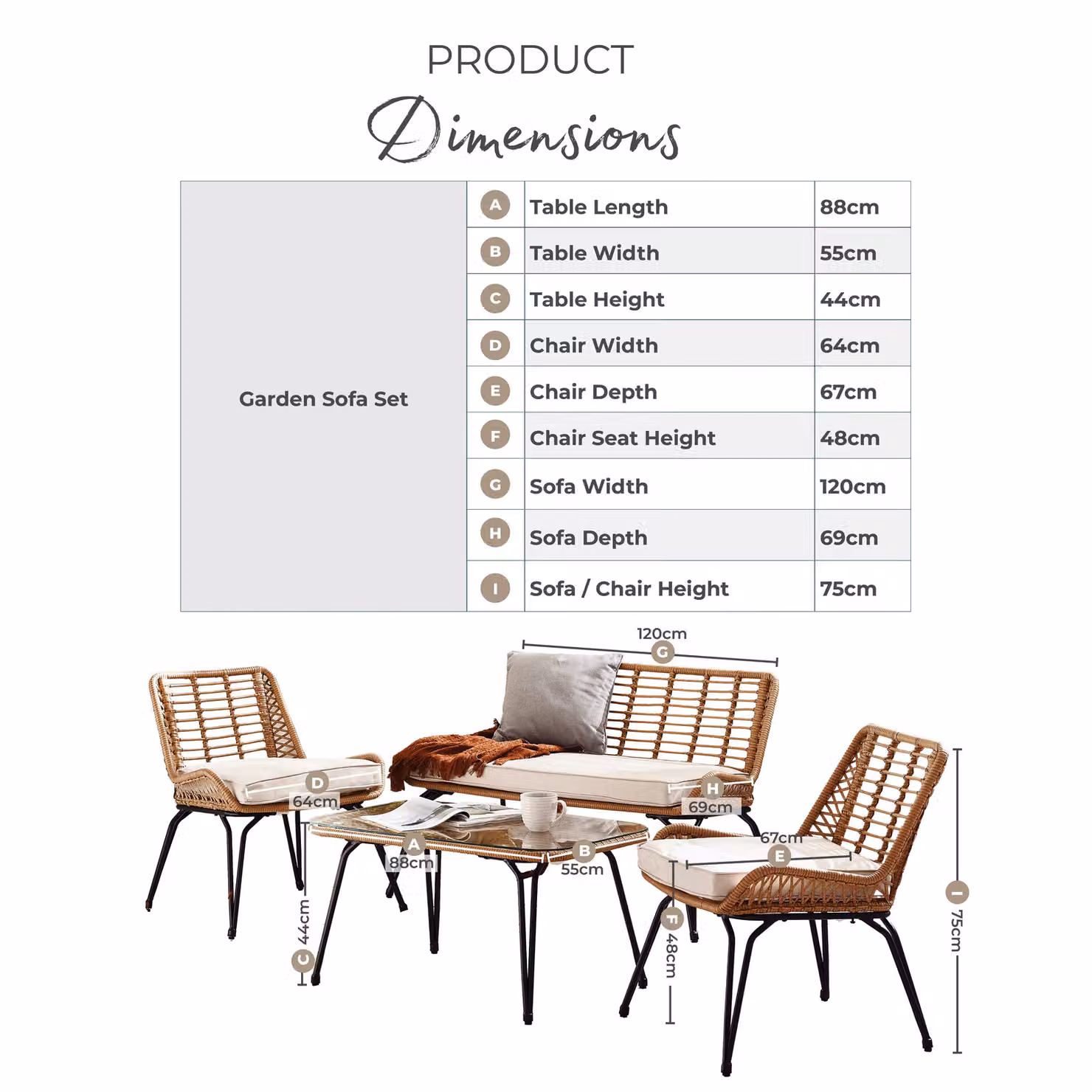 FurnitureboxUK Industrial Grey and Black Rattan Garden Set with Metal and Glass Details – 5