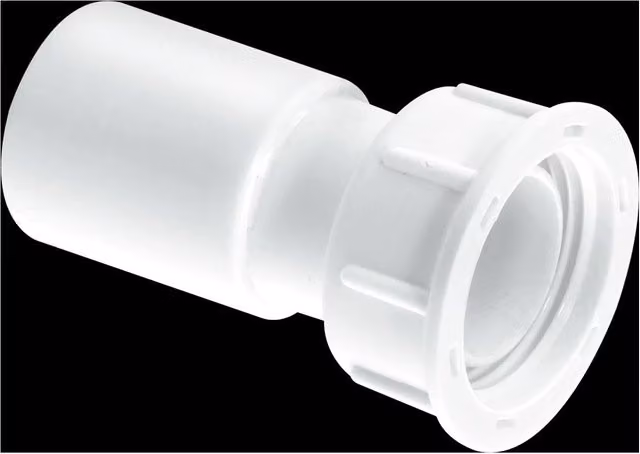 McAlpine R6A 1/2" Straight Female Overflow Coupling with Loose Nut in White – 1