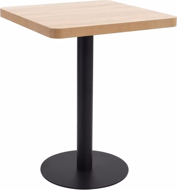 Berkfield Home Bistro Table in Light Brown, W/D: 60 x 60 cm