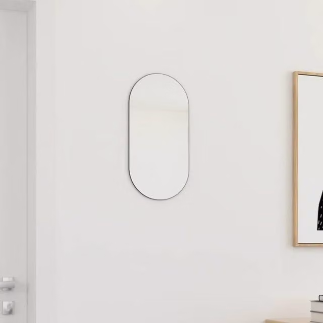 Berkfield Home Minimalist Rectangular Glass Wall Mirror in White, W: 40 cm, H: 20 cm – 1