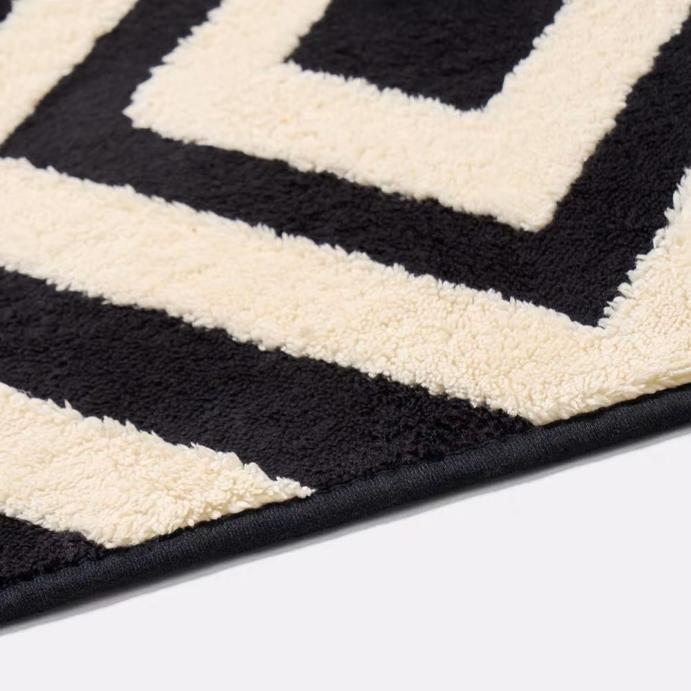 OHS Contrast Tufted Geometric Area Rug, Multicolour and Black, W: 160 cm, D: 230 cm – 4
