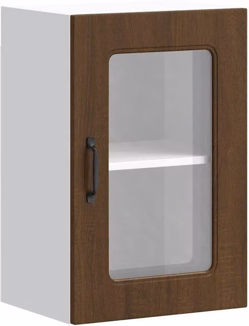 Berkfield Home Kalmar Wall Mounted Kitchen Cabinet with Glass Doors in Brown Oak