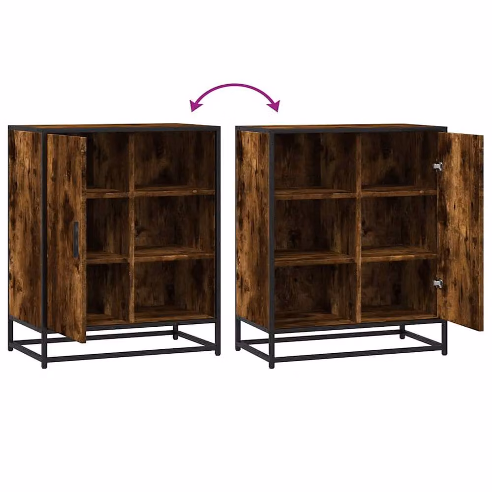 Berkfield Home Smoked Oak Sideboard in Brown, W/D/H: 62 x 35 x 76 cm – 5