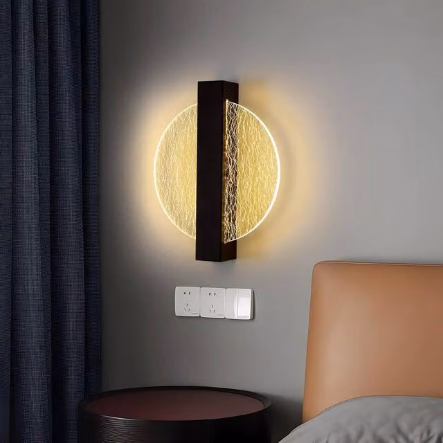 Goeco Modern Round LED Wall Light, 12W, Warm White 3000K, Black or Gold/Brass – 1