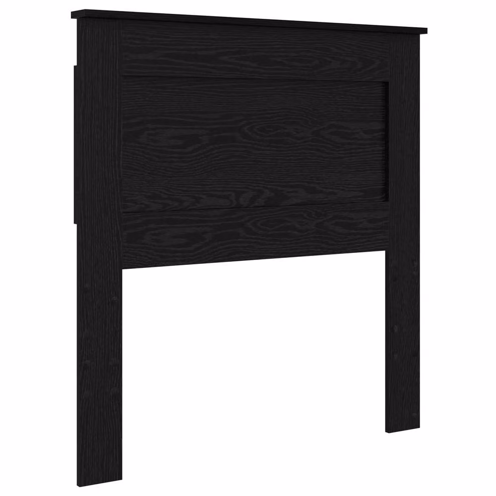 Berkfield Home Modern Bed Frame with Headboard in Black Solid Pine Wood, W: 75 cm, L: 190 cm – 3