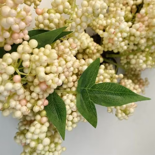 Botanik Luxury White Artificial Gypsophila Floral Wreath, Diameter: 60 cm – 3