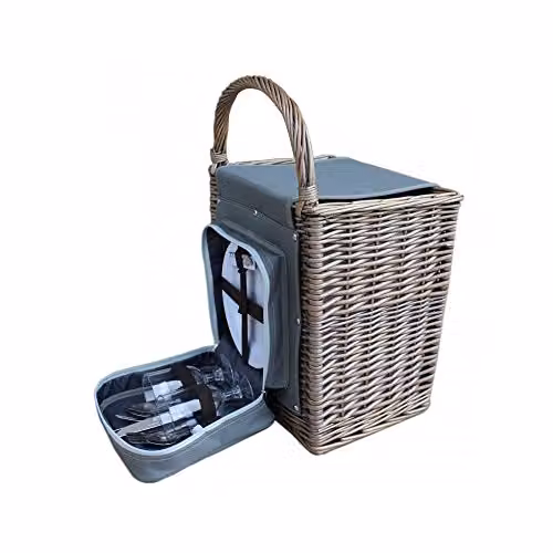 Red Hamper Chill Wicker Beach Picnic Basket in Red – 1