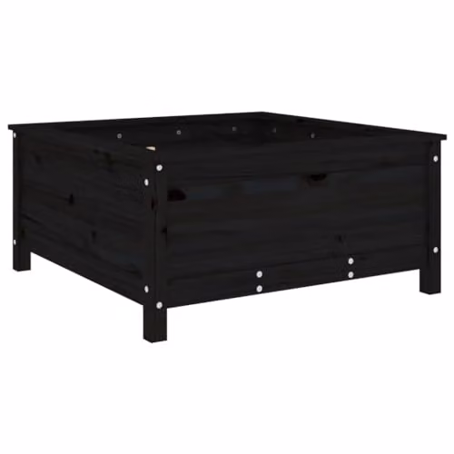 vidaXL Black Wooden Garden Planter Tub W/D/H: 82.5 x 82.5 x 39 cm – 1