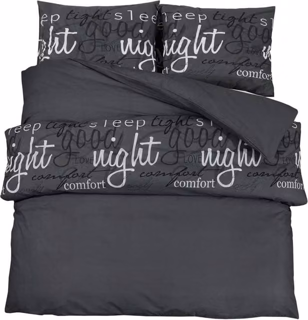 Berkfield Home Cotton Duvet Cover and Pillowcase Set, Black, W: 140 cm, L: 200 cm
