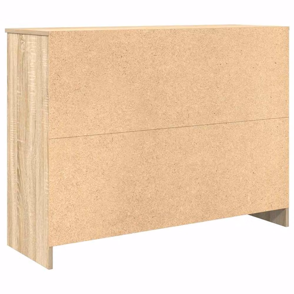 Berkfield Home Sonoma Oak Sideboard with Drawer in Brown, W: 101 cm, D: 35 cm, H: 76 cm – 3